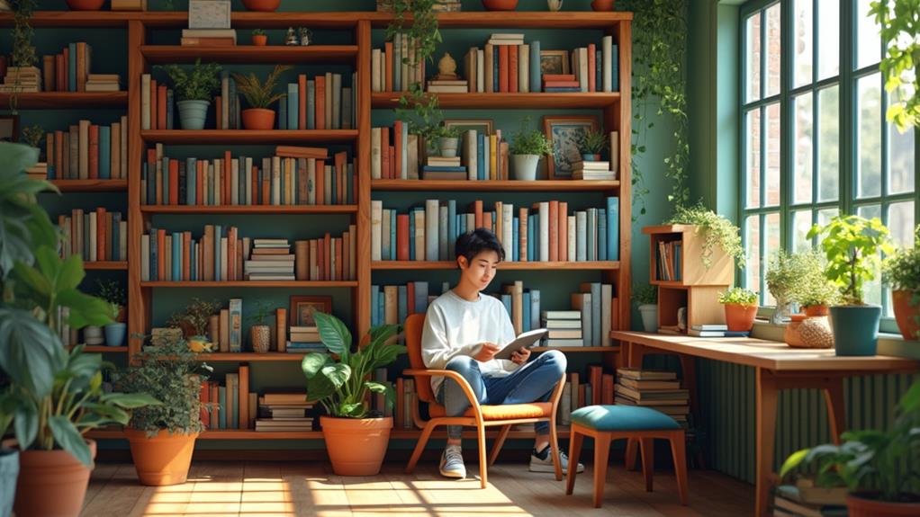A boy reading a book
